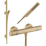 Hansgrohe - pack mitigeur douche thermostatique ecostat comfort + barre unica s puro + flexible + pommeau ...