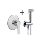Cristina ondyna - pack douchette wc hyginique encastr avec mitigeur new day, chrom