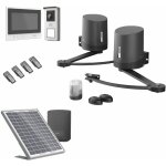 Pack motorisation portail battant solaire et visiophone sans fil 100% solaire