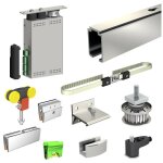Pack motorisation slid'up m200 pour 2 portes coulissantes en verre - filaire
