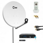 Hdsat - pack parabole acier 80cm + rcepteur fransat avec carte + lnb single