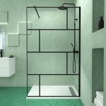 Aurlane - pack paroi de douche 120x195 cm + receveur en acrylique blanc effet pierre 120x80 cm