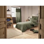 Cdaffaires - pack parure de couette 140x200 cm + drap housse 90x190 + 1 taie gaze de coton bio romarin ...