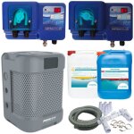 Poolex - pack pompe  chaleur piscine q - line 7 + appareils de rgulation + produits piscine bayrol