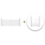 Pack portail battant eiger 300x115cm + portillon eiger 100x115cm blanc