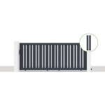 Casanoov - pack portail coulissant 350x140cm veymont + 2 poteaux eifel h. 166cm gris Casanoov - pack portail coulissant 350x140cm veymont + 2 poteaux eifel h. 166cm gris