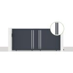 Casanoov - pack portail coulissant 350x160cm giona + 2 poteaux eifel h. 190cm gris