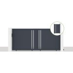 Pack portail coulissant giona 350x160cm + portillon giona h. 160cm gris