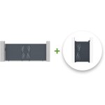 Casanoov - pack portail coulissant veleta 350x140cm + portillon veleta 100x140cm gris