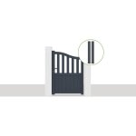 Pack portillon 1m meije h. 140cm gris + 2 poteaux eifel h. 166cm gris