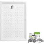 Wedi - pack receveur de douche 120 x 90 villeroy et boch o novo rectangle blanc + kit d'tanchit