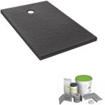 Pack receveur de douche 140 x 90 jacob delafon ipso rectangle gris anthracite + kit d'tanchit wedi ...
