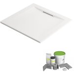 Pack receveur de douche 90 x 90 jacob delafon flight pure quart de rond blanc + kit d'tanchit wedi ...