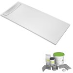 Jacob delafon - pack receveur de douche antid�rapant 170 x 80 flight neus rectangle blanc + kit d'�tanch�it� ...