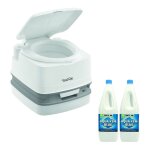 Thetford - pack toilette portable 100% autonome + additif sanitaire aqua - kem bleu camping - car bateau ...