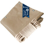 Pack toile pergola beige fonc� 3x4 m + sandow ivoire 20m - b�che pergola pr�te � poser lp506pr garantie ...