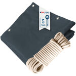 Pack toile pergola gris anthracite 3x4 m + sandow ivoire 20m - b�che pergola pr�te � poser lp506pr garantie ...