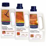 Pack pour tomettes et terres cuites : dcapant 1l + impermabilisant 1l + lait de brillance 1l starwax ...