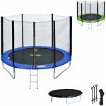 Happy garden - pack premium trampoline 245cm r�versible bleu / vert canberra + filet, �chelle, b�che ...