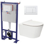 Swiss aqua technologies pack wc b�ti - autoportant + wc sat sans bride fixations invisibles + abattant ...
