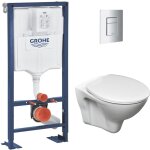 Grohe - pack wc b�ti autoportant solido + wc cersanit s - line pro avec abattant + plaque chrome (autoportant ...