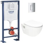 Grohe - pack wc b�ti autoportant solido + wc sans bride sat + abattant softclose + plaque chrome (autoportant ...