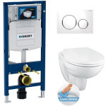 Pack wc bati geberit duofix + wc suspendu porcher sans bride + abattant eurovit + plaque de commande ...