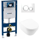 Pack wc bati geberit duofix up320 + wc villeroy & boch sans bride architectura, fixations invisibles ...
