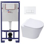 Swiss aqua technologies pack wc bati - support autoportant + cuvette sat infinitio sans bride + abattant ...