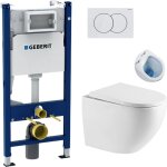 Geberit - pack wc bati - support duofix + wc sans bride swiss aqua technologies + abattant softclose ...