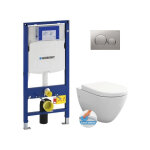 Pack wc bati - support geberit up320 + wc sans bride livea bello + abattant softclose + plaque sigma20 ...