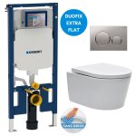 Geberit - pack wc bati - support extra - plat + wc sans bride swiss aqua technologies + abattant softclose ...