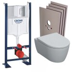 Pack wc b�ti - support rapid sl autoportant + wc sans bride geberit + abattant softclose + plaque chrome ...