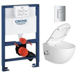 Grohe pack wc bti - support + wc sans bride sat avec bidet thermostatique + abattant softclose + plaque ...
