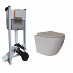 Regiplast - pack wc bti - support universel + cuvette sans bride kelos flush blanc + plaque blanche