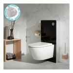 Wc clean - pack wc avec cuvette lavante - faade en verre noir - wc japonais