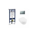Pack wc geberit up320 + cuvette avento villeroy & boch + plaque chrom� brillant