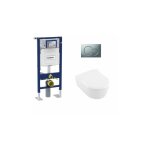 Pack wc geberit up320 + cuvette avento villeroy & boch + plaque chrom mat