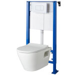 Planetebain - pack wc suspendu avec bti chasse autoportant et cuvette rimless samara