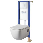 Pack wc suspendu bati siamp universel + cuvette sans bride aqua