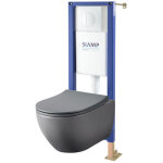 Pack wc suspendu bati siamp universel + cuvette sans bride grise knidos