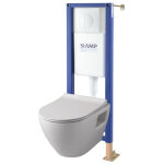 Pack wc suspendu bati siamp universel + cuvette sans bride samara