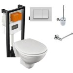 Jacob delafon - pack wc suspendu + bati support + abattant thermodur et plaque de commande blanche Jacob delafon - pack wc suspendu + bati support + abattant thermodur et plaque de commande blanche
