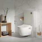 Godart - pack wc suspendu avec bâti verre blanc + cuvette suspendue sans bride et abattant slim Godart - pack wc suspendu avec bâti verre blanc + cuvette suspendue sans bride et abattant slim