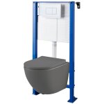 Godart - pack wc suspendu gain de place bti universel ero + cuvette sans bride gris mat corolla