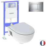 Pack wc suspendu sans bride geberit renova, semi - carn + bati support + plaque sigma30 blanc, chrom ...