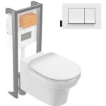 Jacob delafon - pack wc suspendu sans bride clo 1889 + abattant + bti - support + plaque rectangle ...
