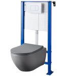 Godart - pack wc suspendu universel autoportant + cuvette sans bride grise knidos Godart - pack wc suspendu universel autoportant + cuvette sans bride grise knidos