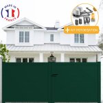 Packit - portail aluminium battant plein en kit + motorisation dimensions l. 3000 (entre piliers) x h. ...