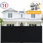 Packit - portail aluminium battant plein en kit + motorisation dimensions l. 3000 (entre piliers) x h. ...